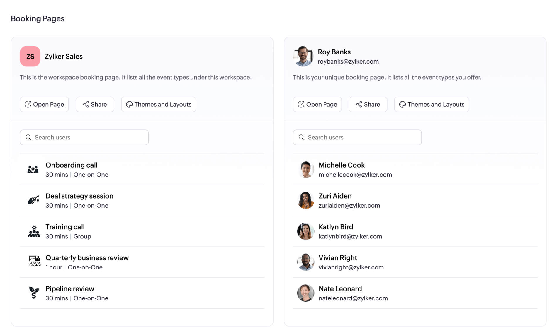 Appointment booking page Online booking page